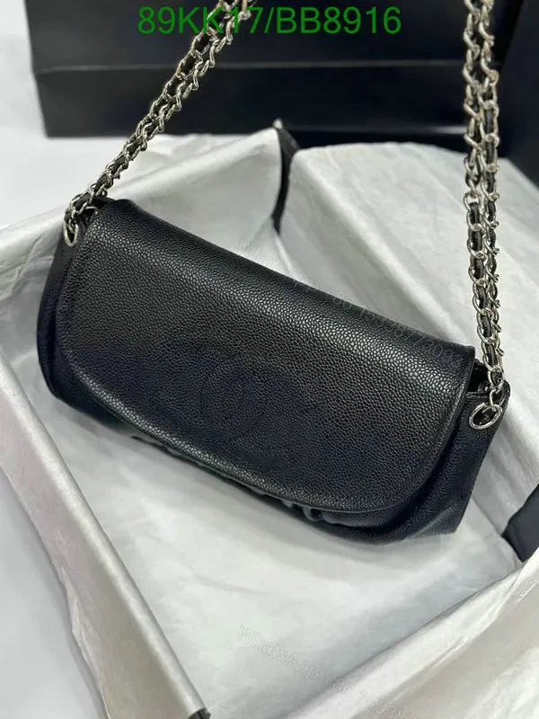 View 3 of Chanel Small Half Moon Bag in Black Caviar HV7421