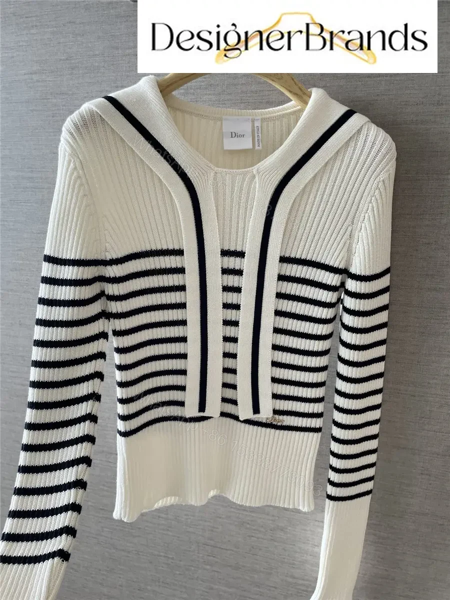 View 6 of Dior Dioriviera Striped Hooded Knit Sweater