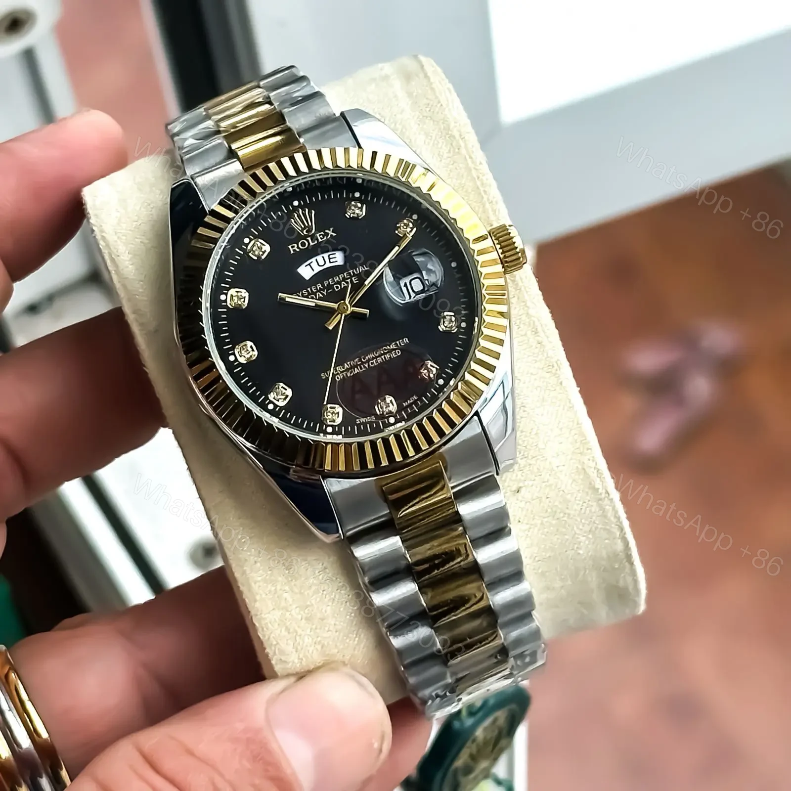 Rolex Day-Date Black Diomand Dial — view 1