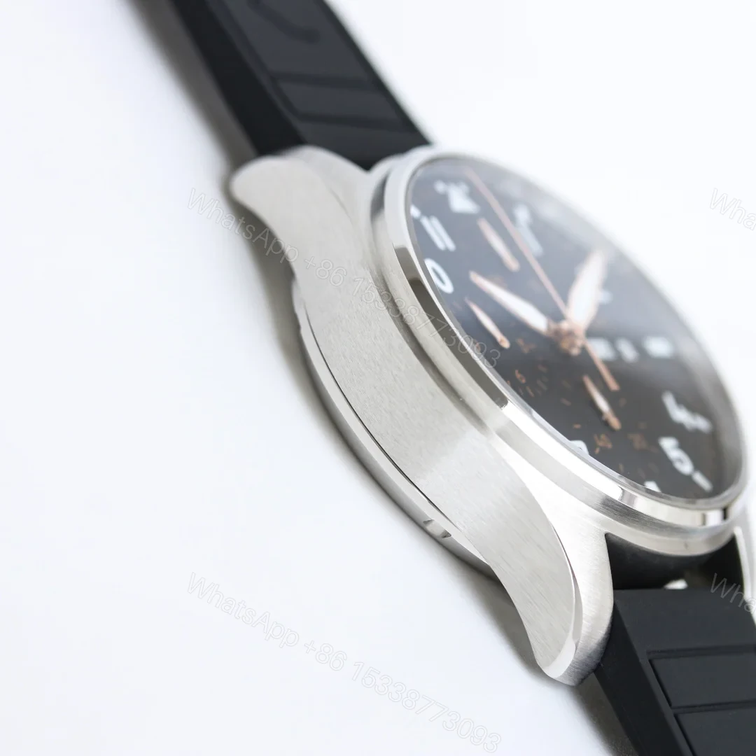 View 7 of IWC Pilot Chronograph Blue Replica 41MM Premium Black Rubber Strap Edition IW388117