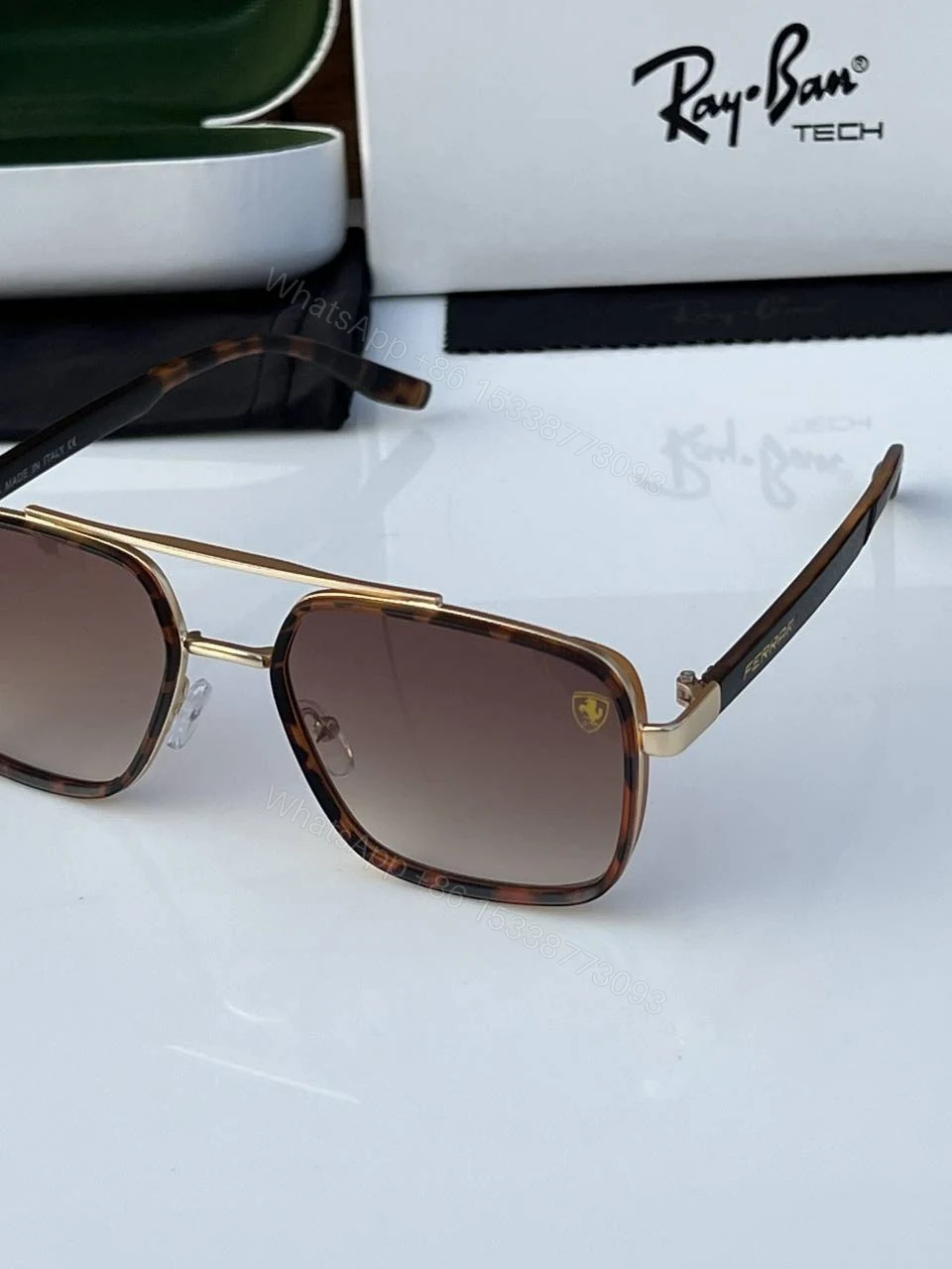 View 5 of First Copy RayBan 8830 Gold Brown Tiger Sunglasses