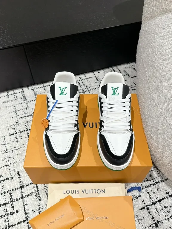 LV Luxe High-Top Sneakers: Structured Comfort, Green LV Accents — view 1
