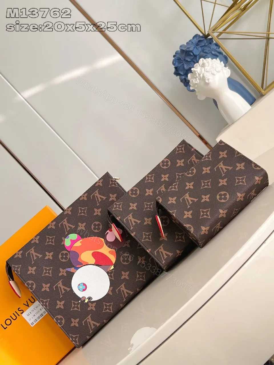 View 2 of Playful Luxury Monogram Wallet Set: Colorful Art Details