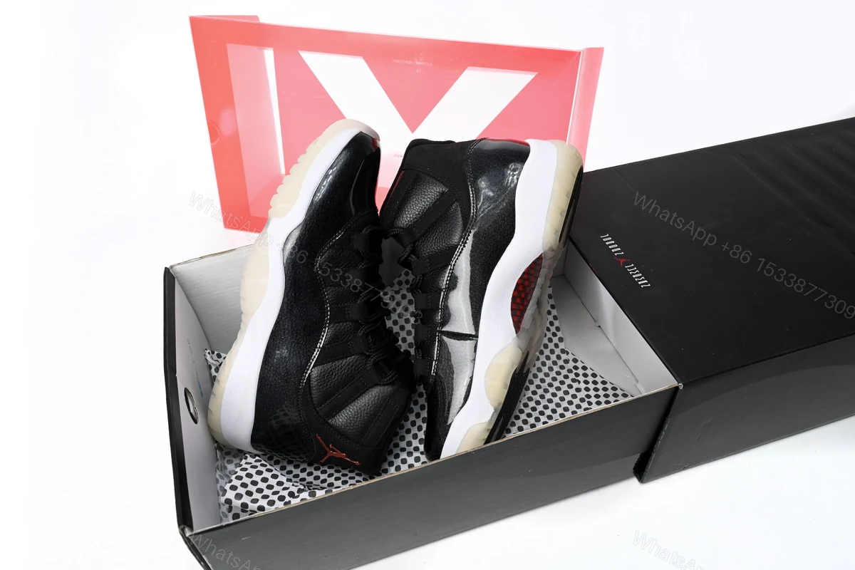 View 4 of Jordan 11 25th Anniversary Black Silver Eyelets Reps