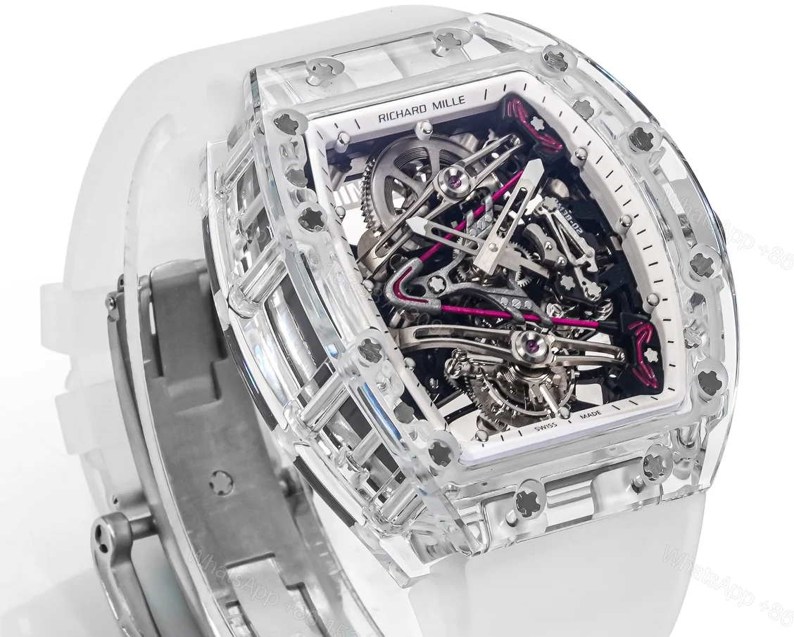 View 4 of Richard Mille RM38-02 Crystal Pink Skeleton Tourbillon Watch RM38-CR-PK-001