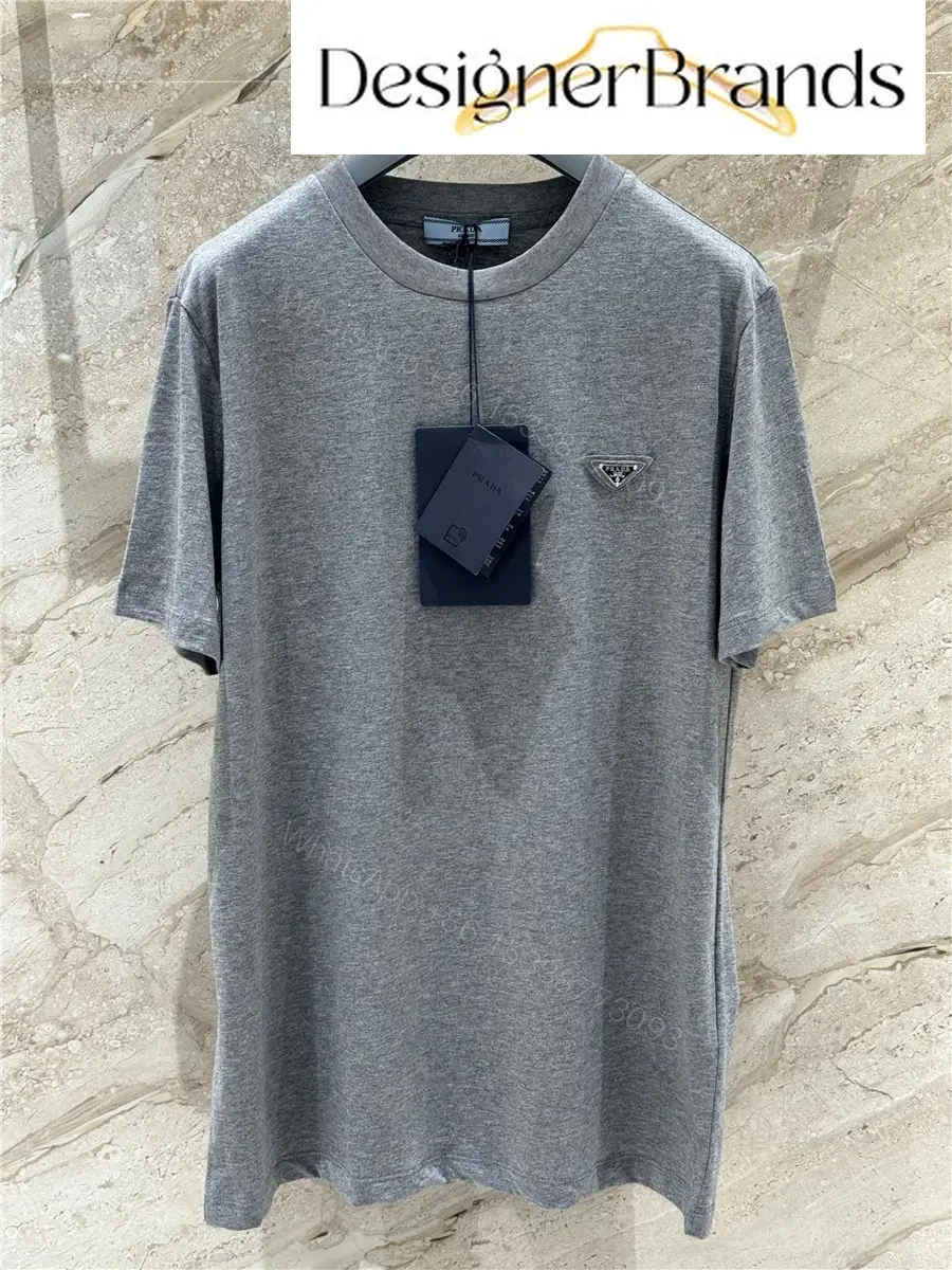 View 2 of Prada Grey Cotton Short-Sleeve T-Shirt