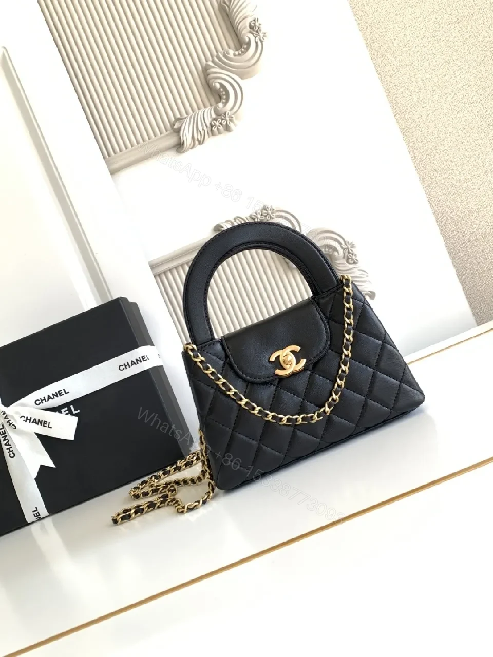 View 2 of Chic Velvet Quilted Mini Bag with Gold Hardware