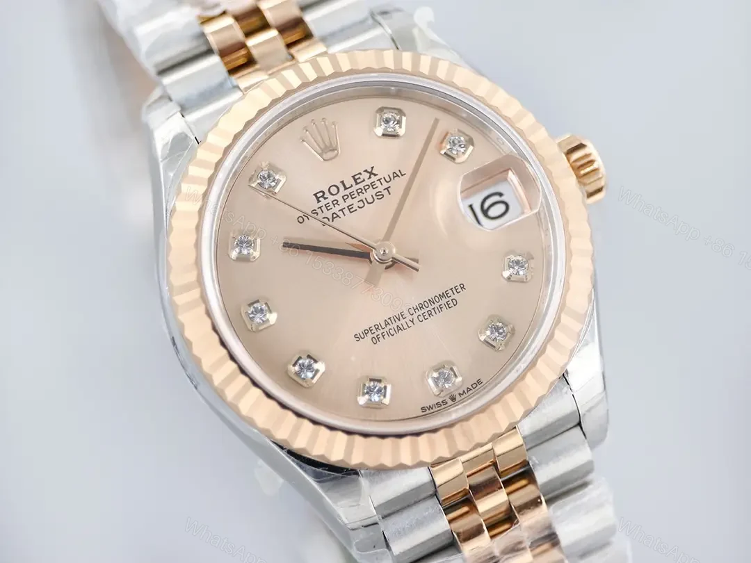 View 4 of Rolex Datejust 31 Rolesor Everose Fluted Jubilee Pink Diamond 178271-0034
