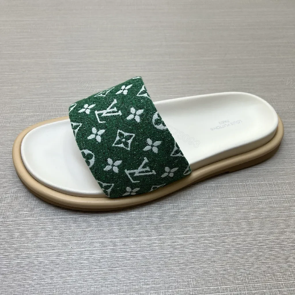 View 6 of Green Monogram Slip-On Sandal with Patterning