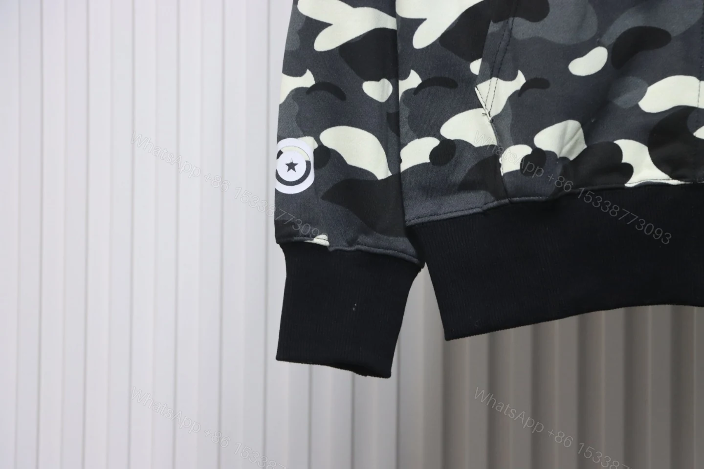View 4 of BAPE Camouflage Double Hat Hoodie Grey
