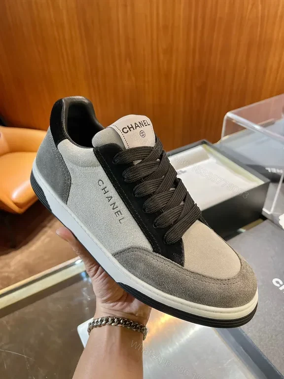 Textured Paneled Chanel-Influenced Sneaker with Lifted Comfort — view 1