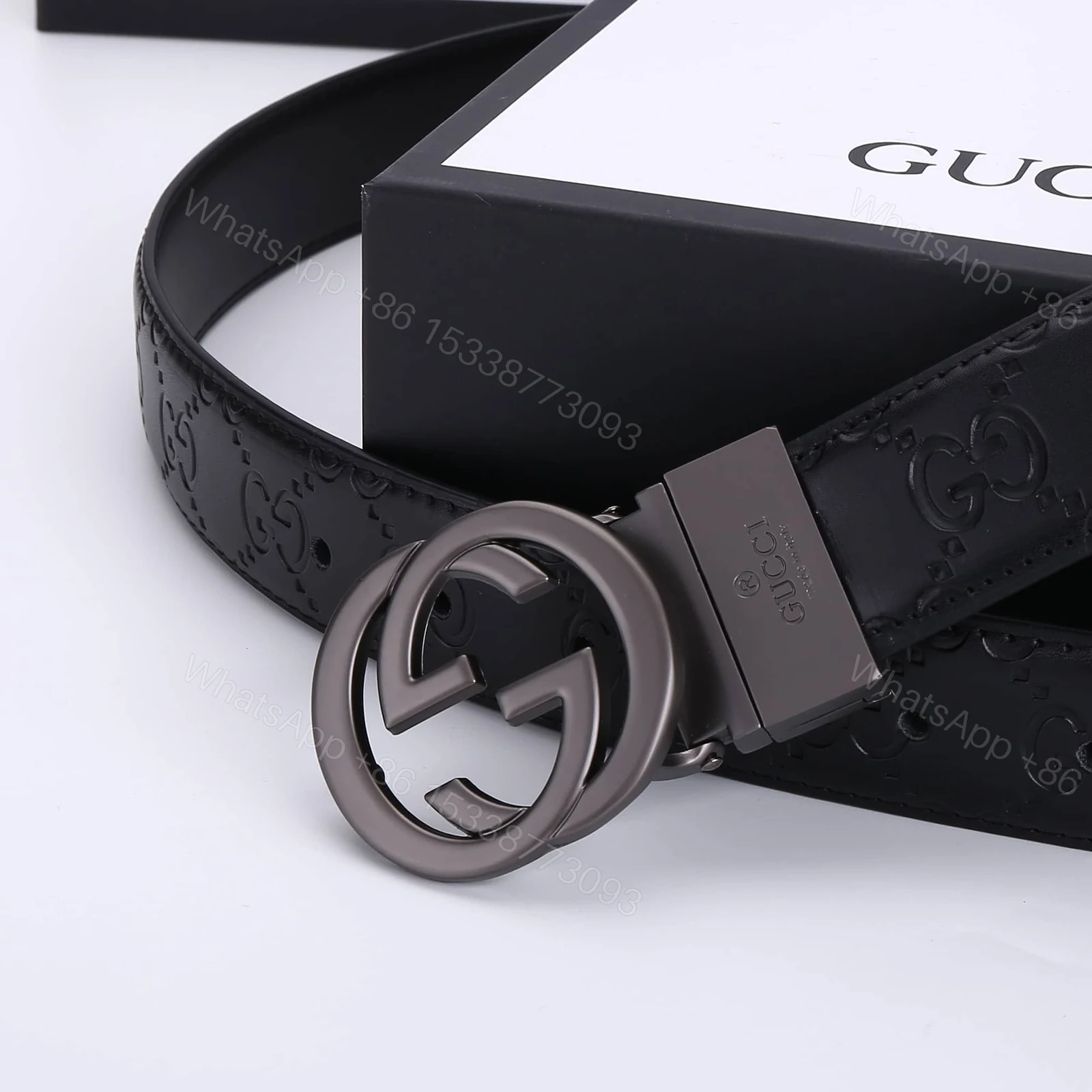 View 7 of GUCCI GG MARMONT REVERSIBLE BELT BLACK MAXI 774153 AABZA 1000
