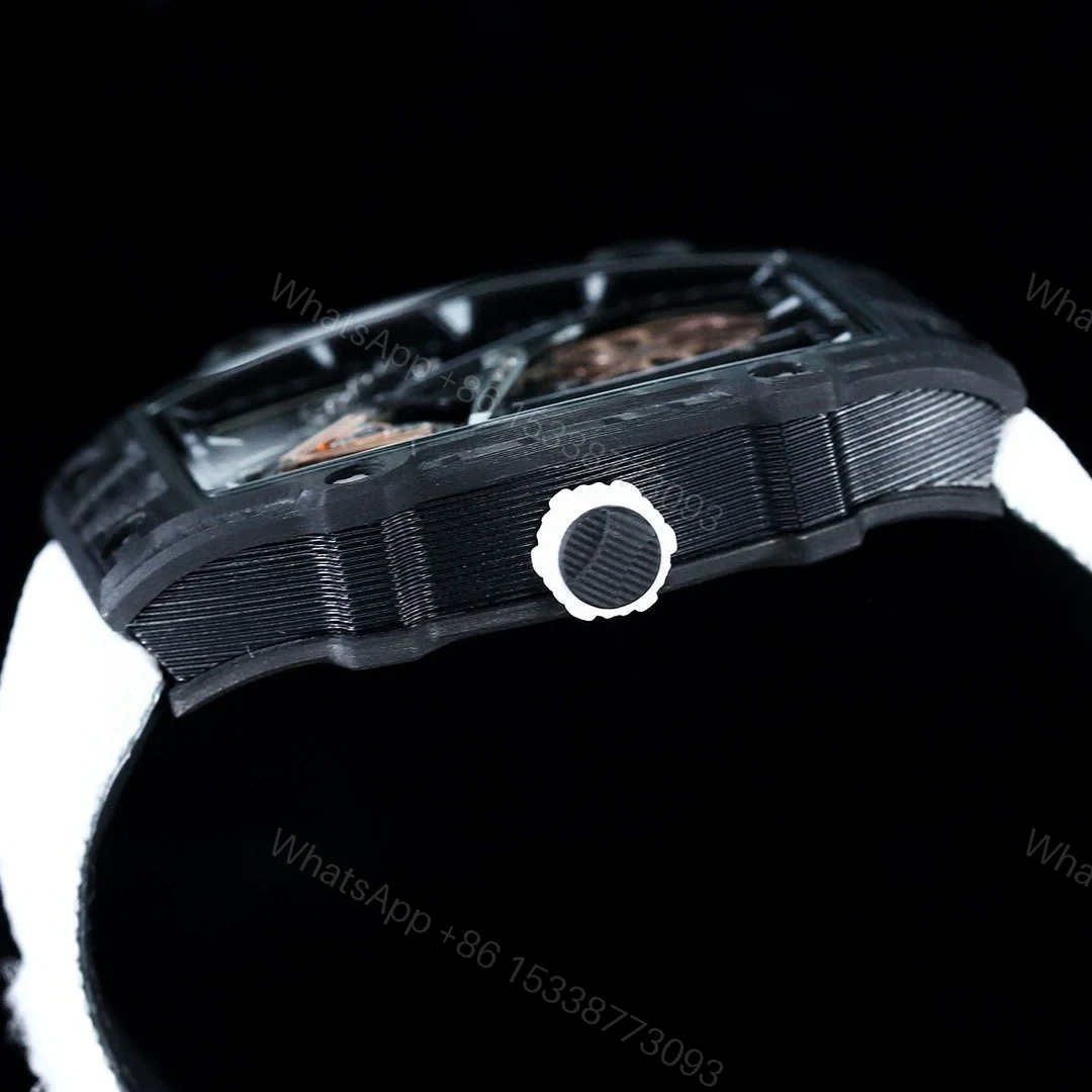 View 6 of Richard Mille RM27-05 Rafael Nadal Flying Tourbillon Watch White Strap Ultra Light Carbon TPT Skeleton 38g Ultra Thin 9MM Premium Edition RM-RM27-05-RN-WHT-F38
