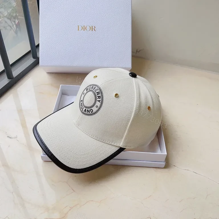 View 9 of Cream Burberry-Inspired Cap: Premium Cotton, Subtle Shine, Unisex