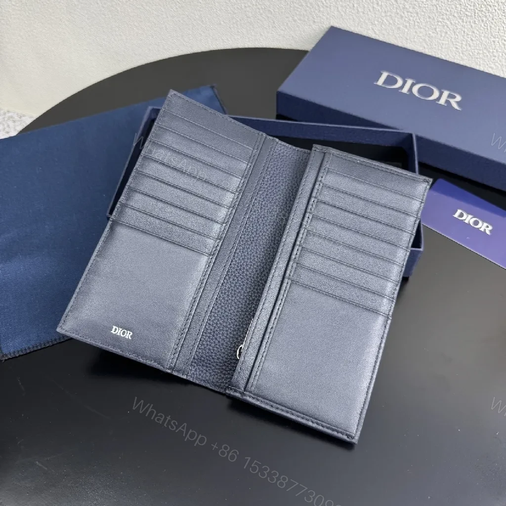 View 8 of Deep Navy Jacquard Cardholder: Luxe Leather Trim, Slim Style