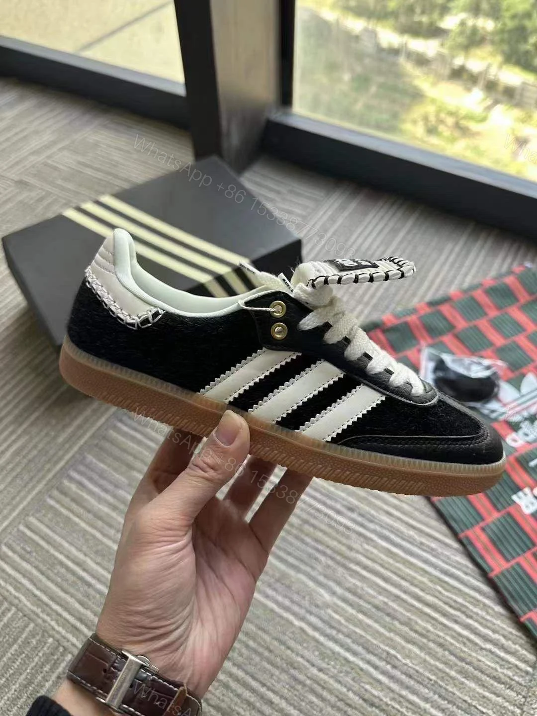 View 6 of ADIDAS WALES BONNER SAMBA PONY TONAL LOW TRAINERS