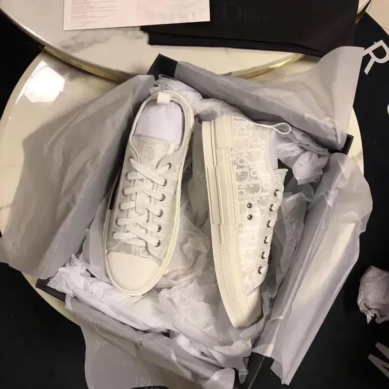 View 7 of White Dior-Detail Platform Sneakers: Luxe Comfort & Couture Flair