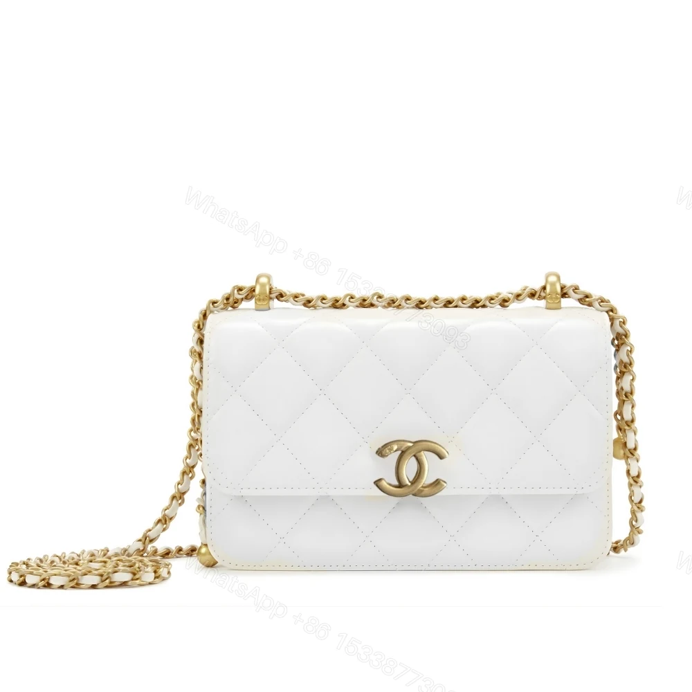Chanel Mini Single Flap Bag Gold Hardware White 19Cm — view 1