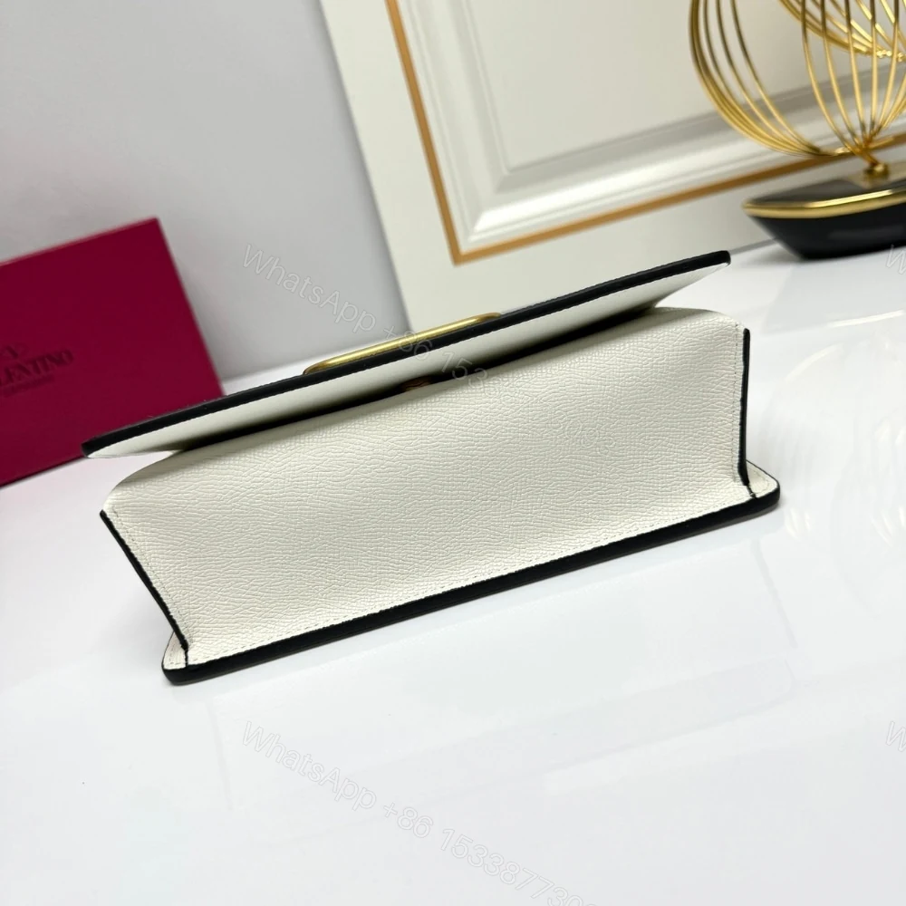View 7 of VALENTINO GARAVANI VLOGO SIGNATURE GRAINY WALLET WITH WHITE BLACK 22CM