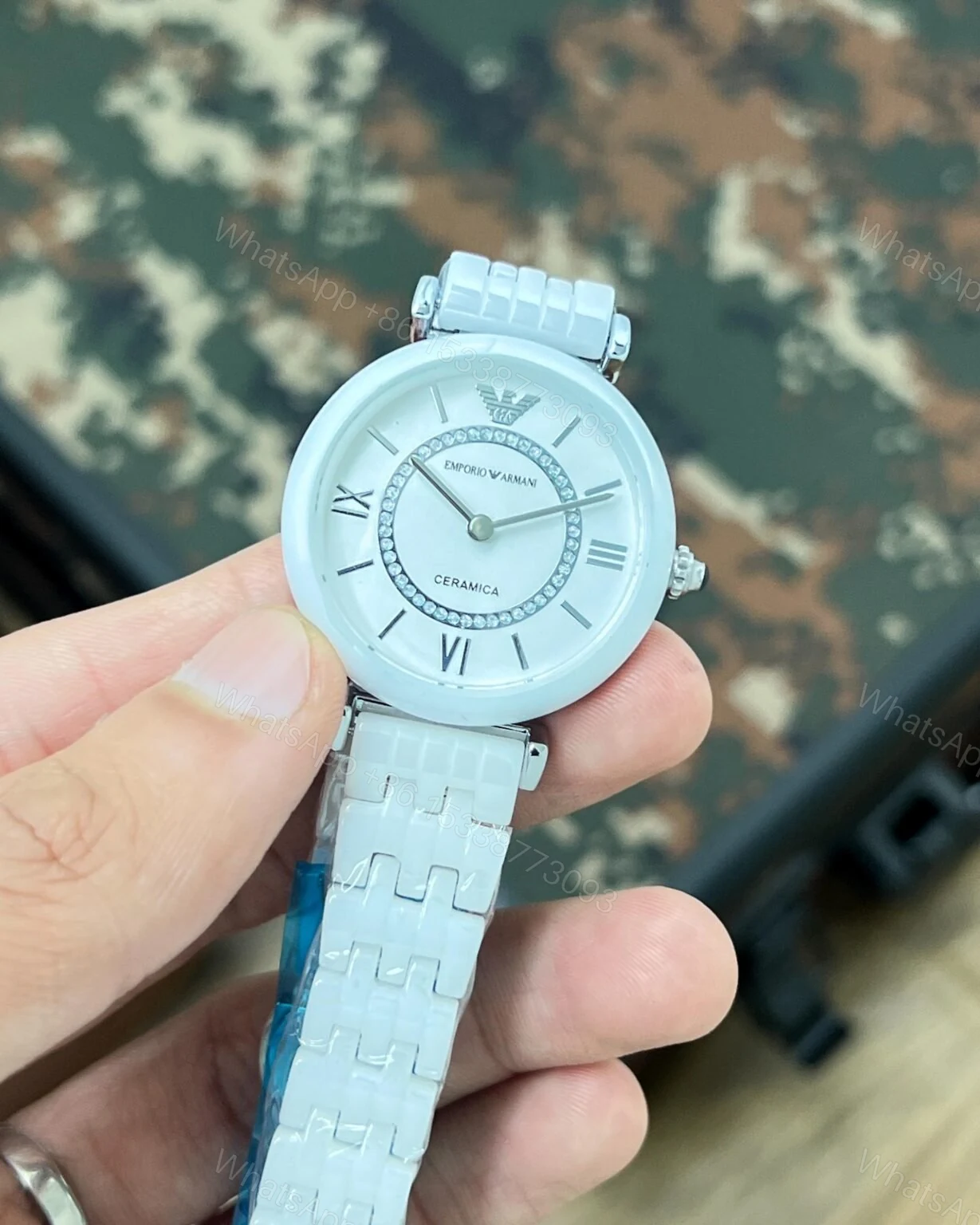View 2 of Emporio Armani Ceramica AR1486 White Dial Quartz 40mm