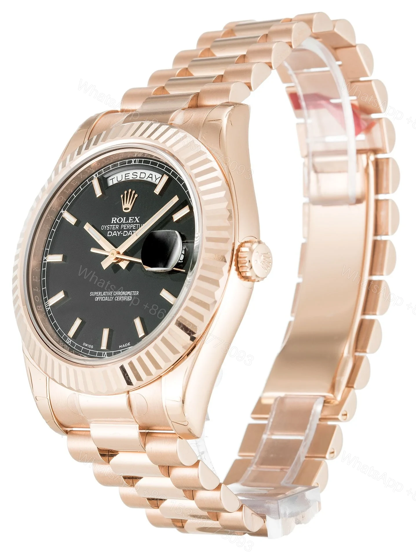 View 2 of Replica Rolex Day-Date II Black Dial 218235-2 40 mm