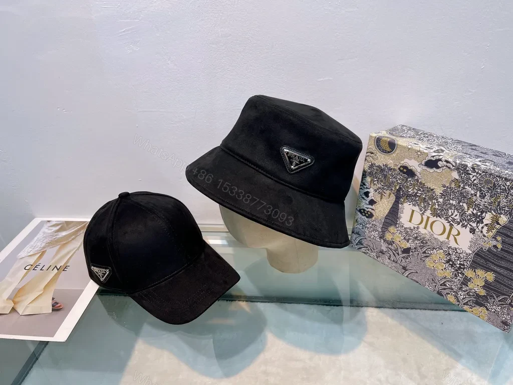 View 5 of Mist Gray Soft-Edge Bucket Hat with Prada Accent, Lux Casual
