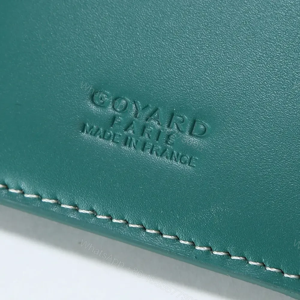 View 9 of 高仿Goyard*STGABR2拼色三折式錢夾錢包綠色免檢版