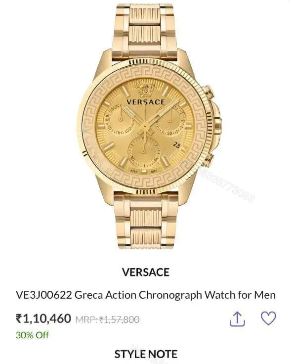 View 4 of Versace Greca Gold Chronograph