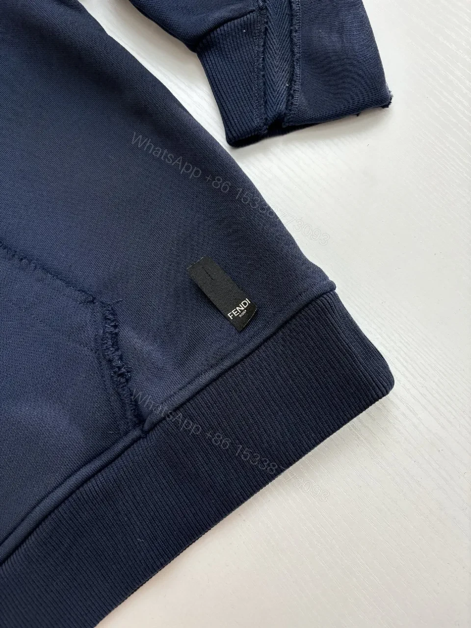 View 4 of Covert Navy Cotton-Blend Hoodie: Elevated Everyday Essential