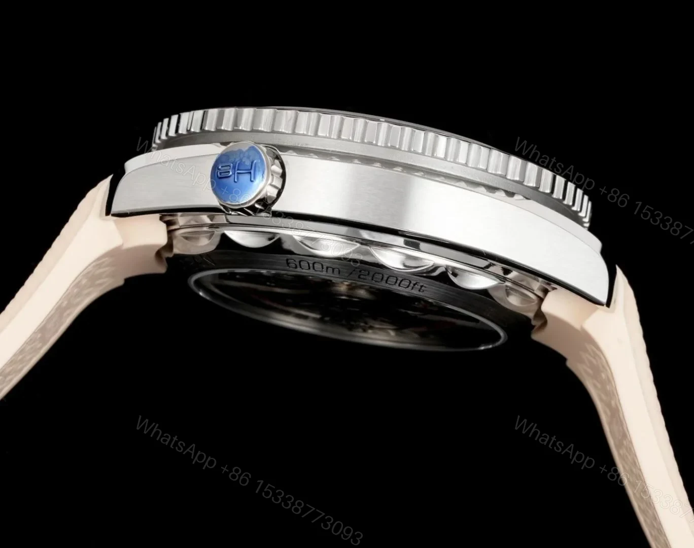 View 8 of Omega Seamaster Planet Ocean 600M Co-Axial 45.5 Master Chronometer Chronograph Stainless Steel Beige Rubber 215.32.46.51.09.001