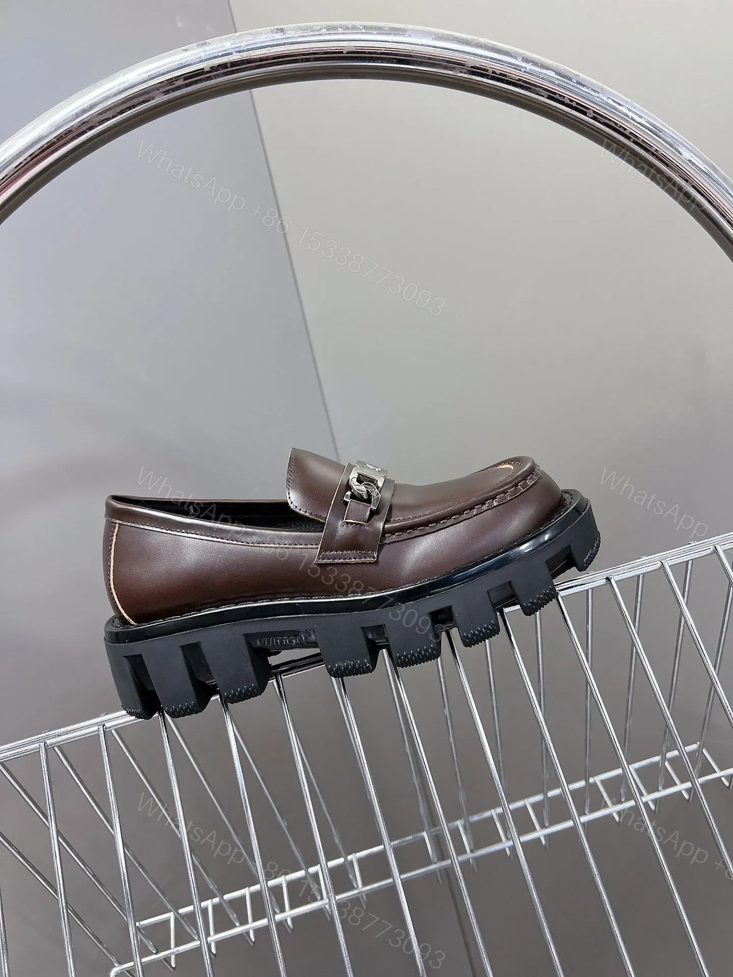 View 6 of LV Women Brown Leather Chunky Loafers