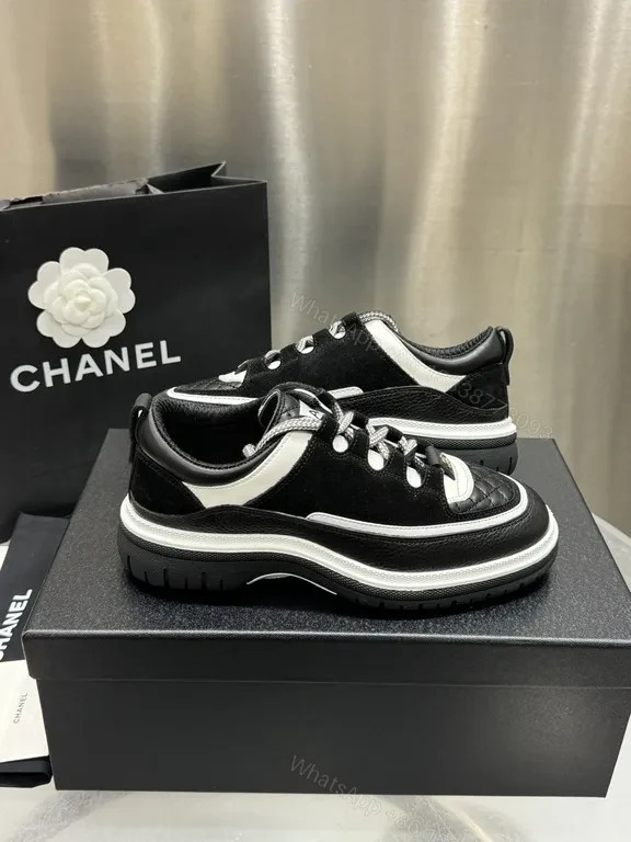 View 4 of Chic Black-White Quilted Leather High-Tops Sneakers