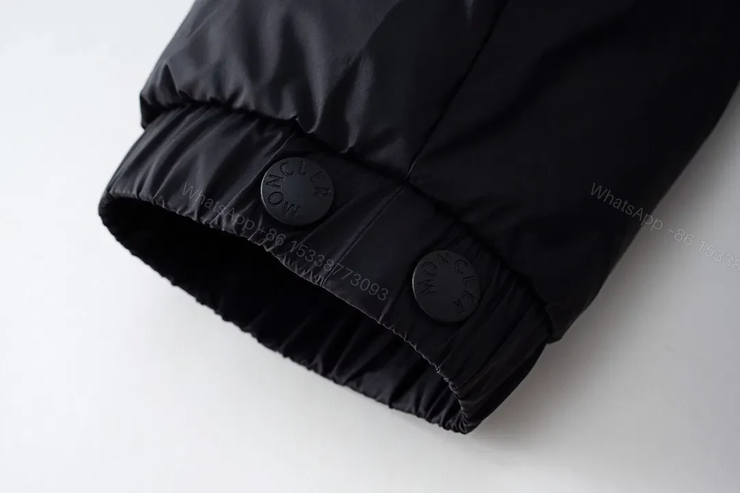 View 3 of Black Shell Quilted Puffer, High-Neck, Warmth + Luxury Streetwear