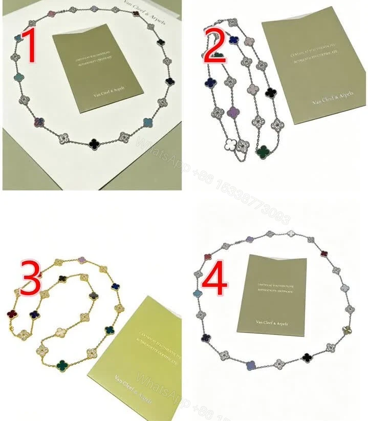 Van Cleef Replica Vintage Alhambra 20-Motif Long Necklace — view 1