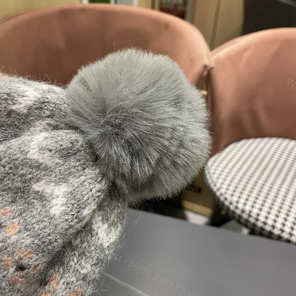 View 3 of Cozy Knit Beanie – Subtle Pattern, Warmth, Pom Pom | Knit Hat