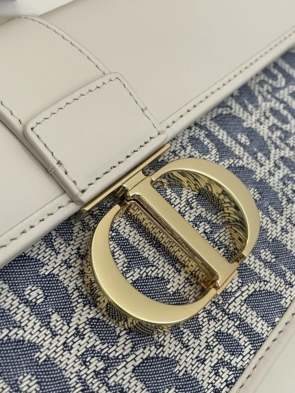 View 5 of Textured Jacquard Evening Bag with Gold Hardware - Structured Chic