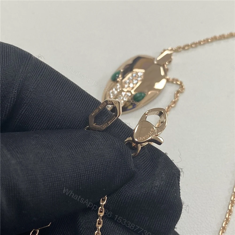 View 5 of Bulgari Serpenti Necklace Malachite And Diamonds