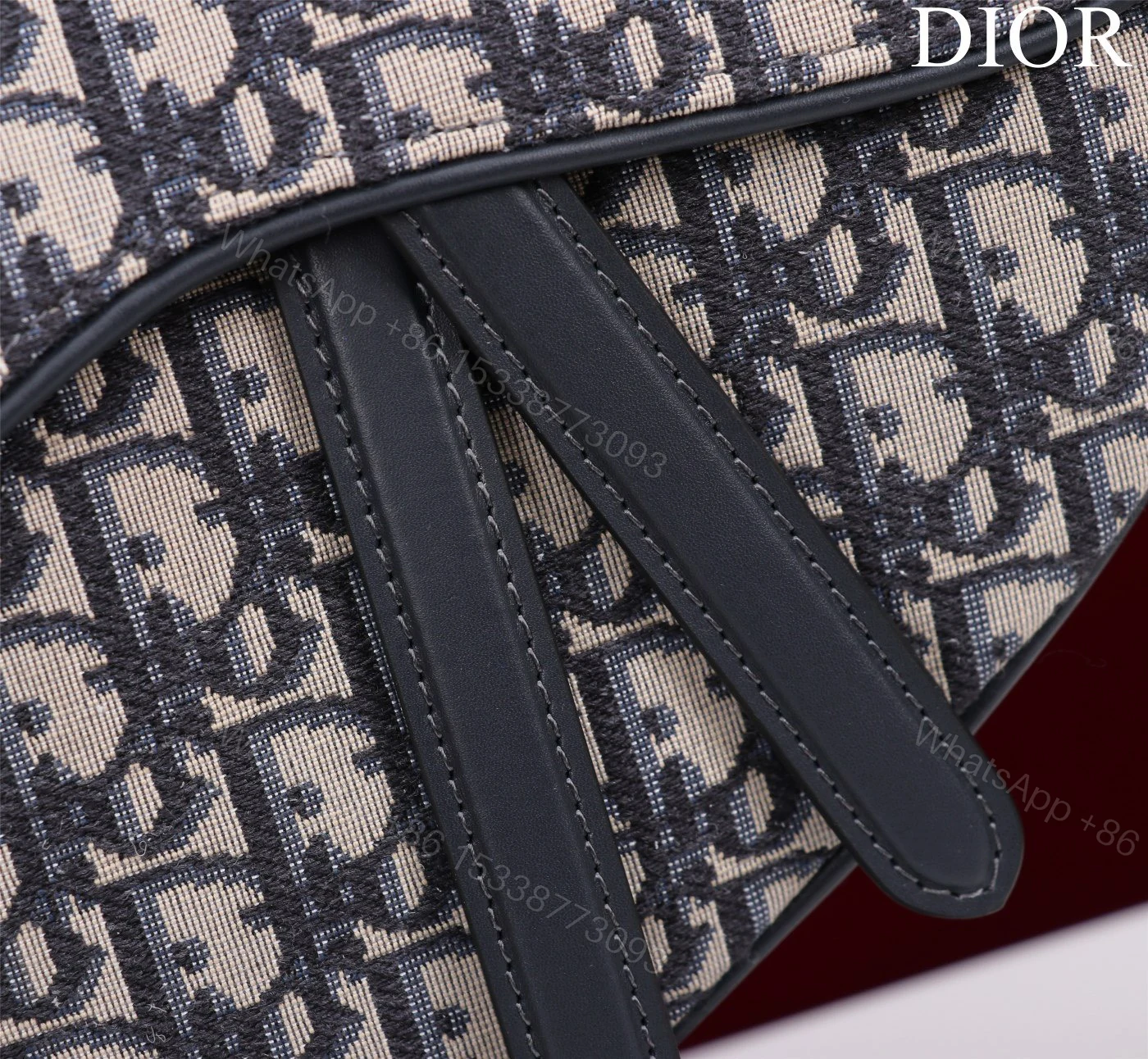 View 6 of Dior Saddle Saddle Canvas Handbag Super Quality Hand Embroidered 25.5x20x6cm