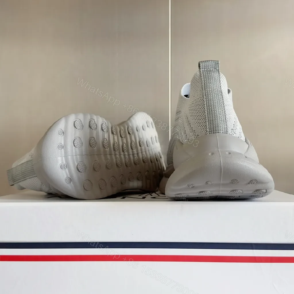 View 9 of White Knit Slip-Ons: Elevated Street-Sleek Comfort sneakers