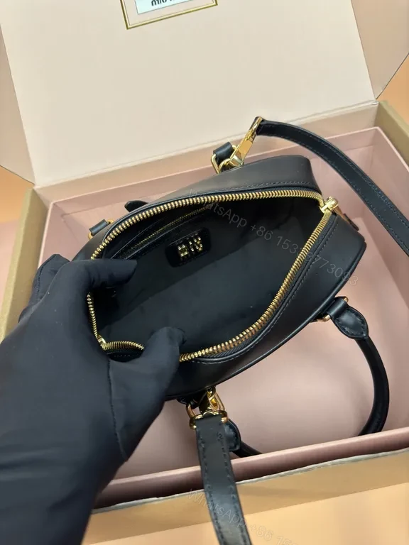 View 9 of Structured Black Leather Satchel â€” Modern, All-Day Chic, Miu Miu Inspired