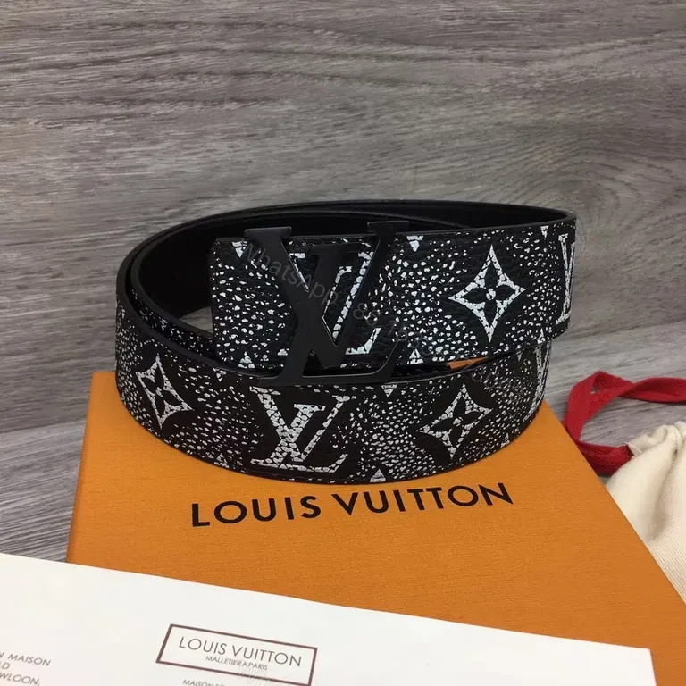 View 3 of Louis Vuitton Monogram Textured Belt - Signature Hardware