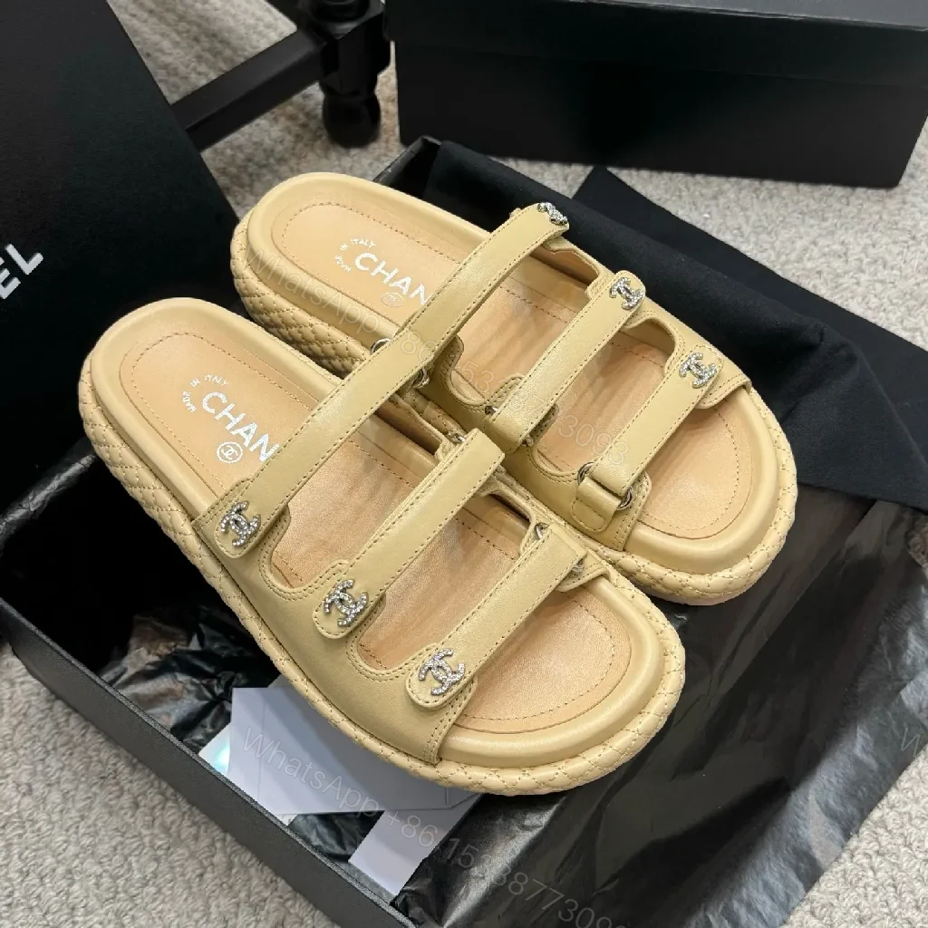 Beige Leather Sandals – Couture Texture, All-Day Comfort — view 1