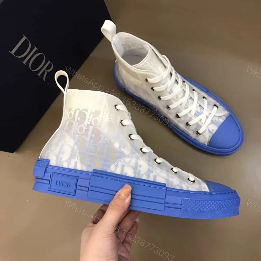 View 5 of B23 HIGH-TOP SNEAKER WITH GRADIENT BLUE DIOR OBLIQUE CANVAS