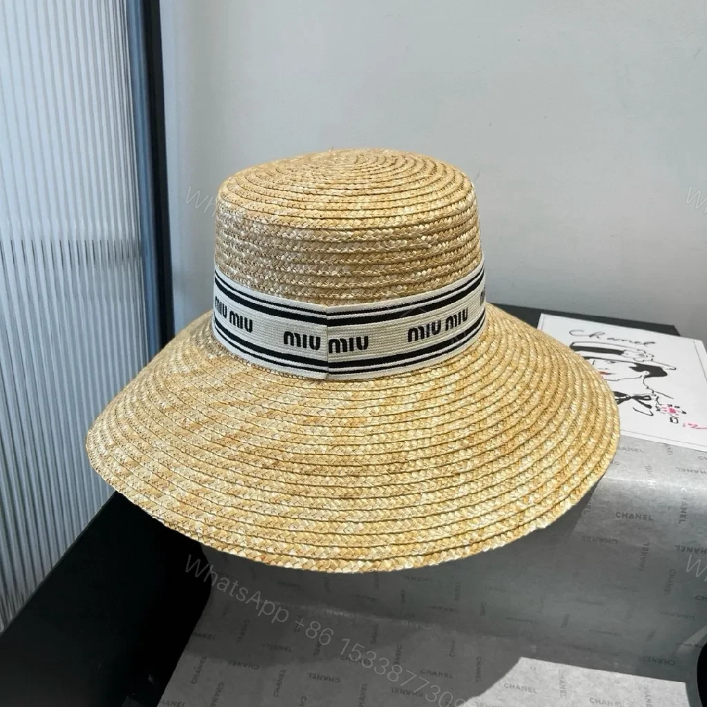 View 8 of Straw Sunhat + Beige Straw + Classic + Subtle Logo Detail + Hat