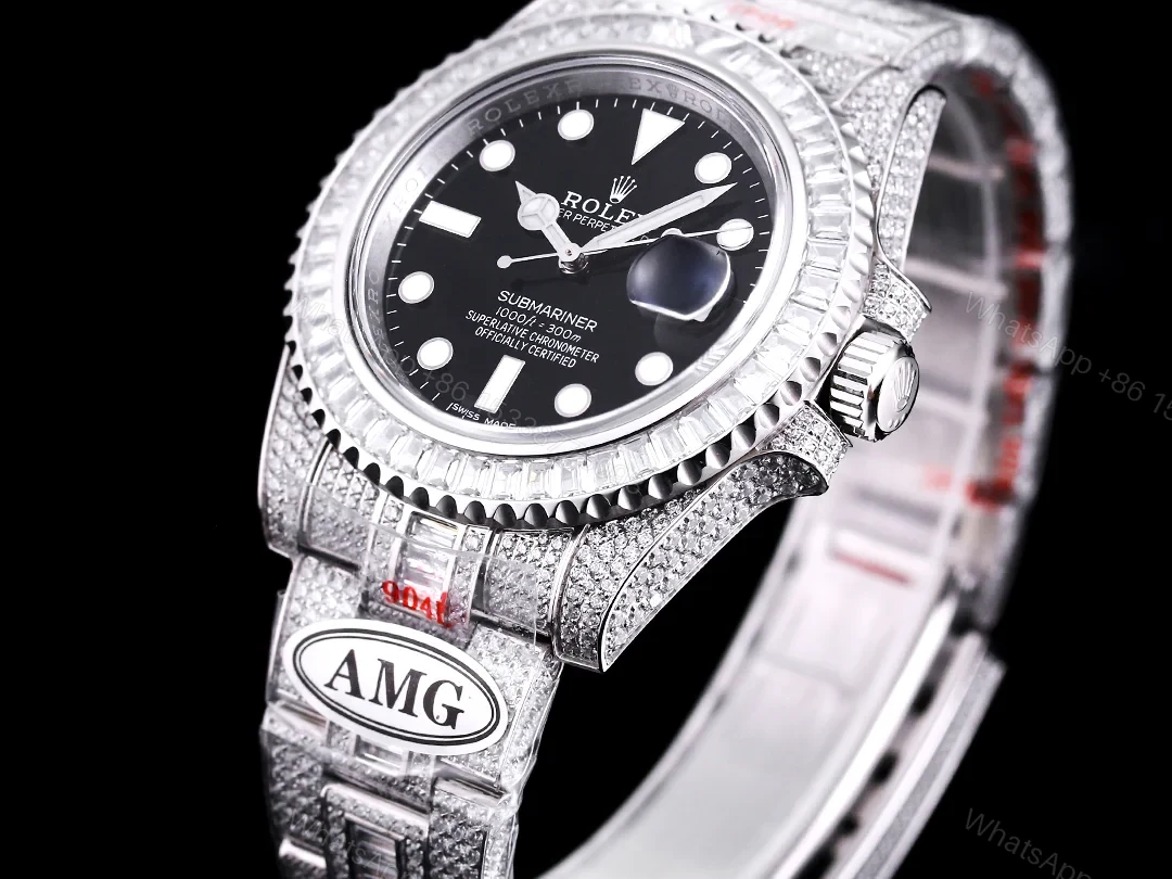 View 3 of Rolex Submariner Black Pavé 40mm Replica RG-ROLEX-SUB-BLACK-PAVE-40
