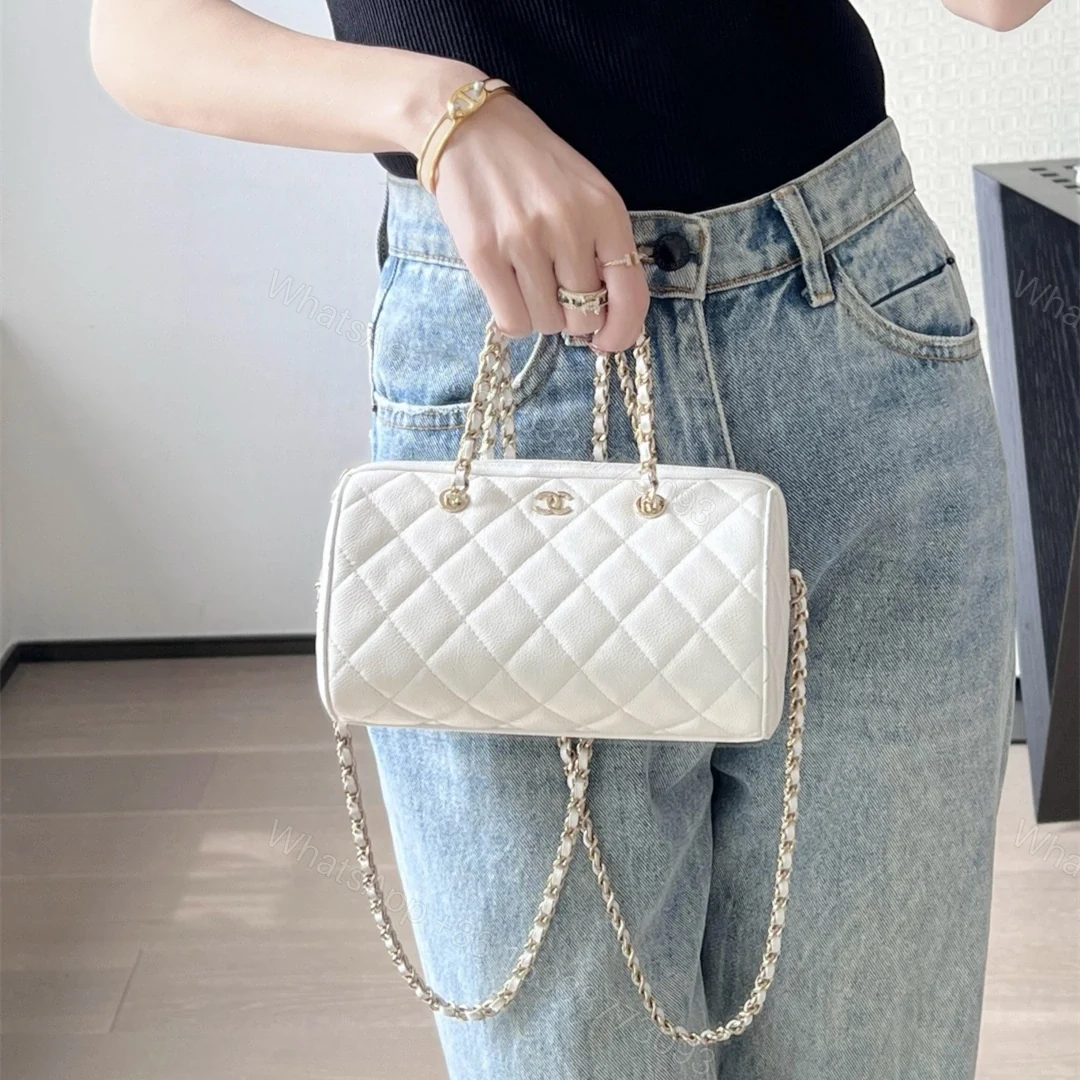 View 24 of 高仿Chanel*25P系列4385荔枝紋牛皮單肩包白色小號免檢版