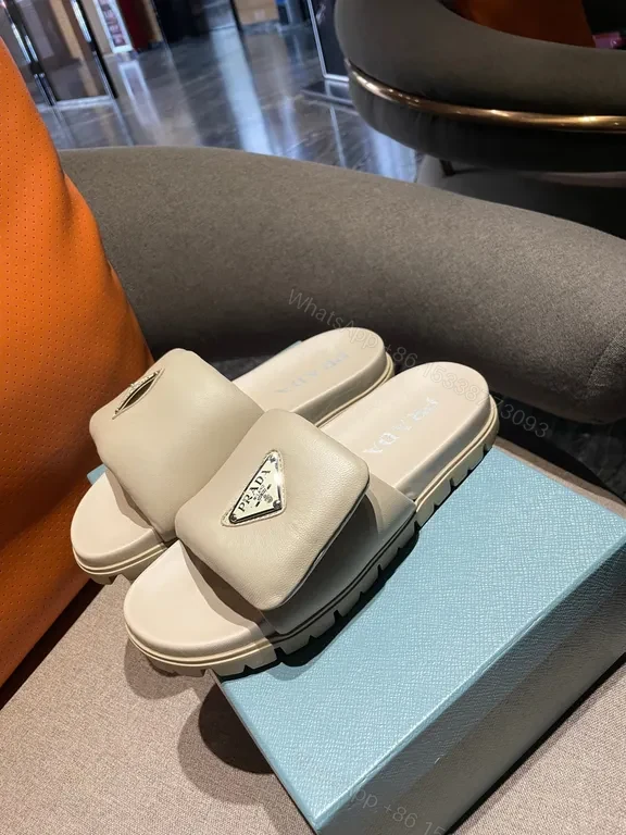 View 5 of Beige Leather Slide: Designer-Inspired Comfort Footwear