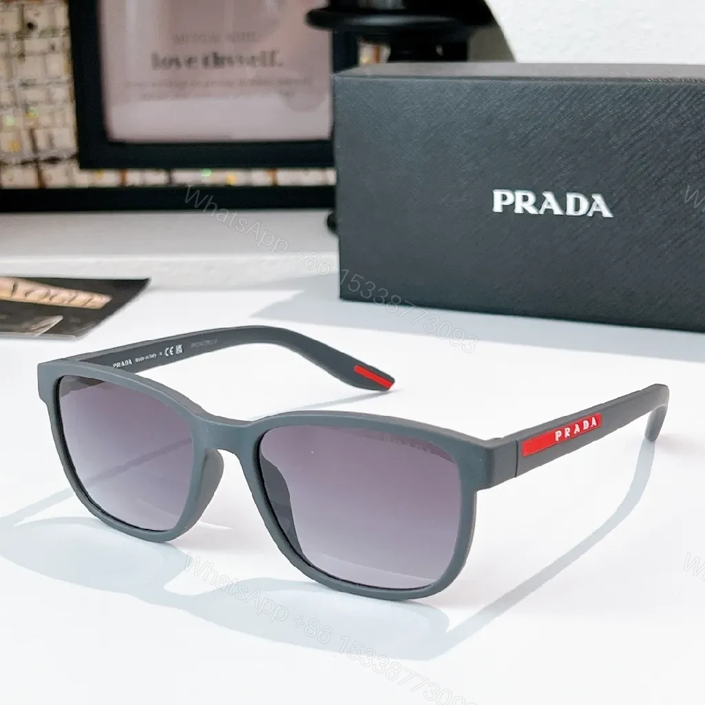 View 5 of Matte Black Prada Sunglasses – Subtle Metal Accents, Polarized UV