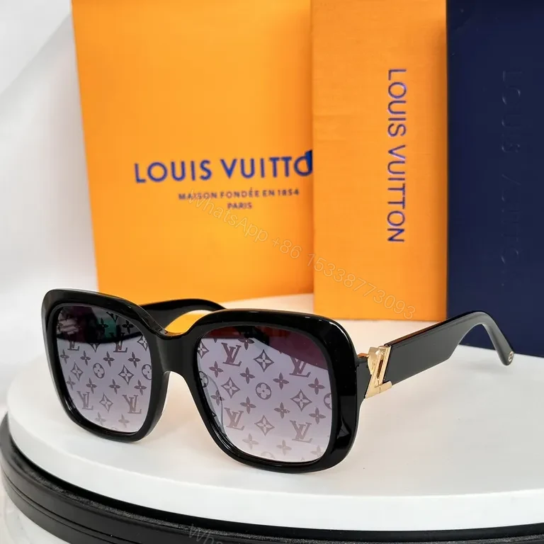 View 4 of Bold LV Pattern Glasses: Luxe Oversized Sunglasses