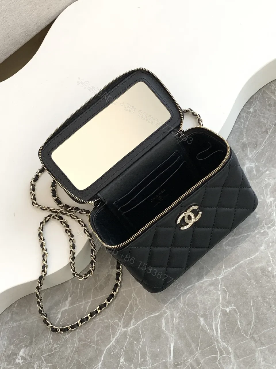 View 3 of Quilted Crossbody: Gold Hardware, Compact Chic Style